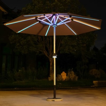 Outdoor solar lamp midpillar umbrella