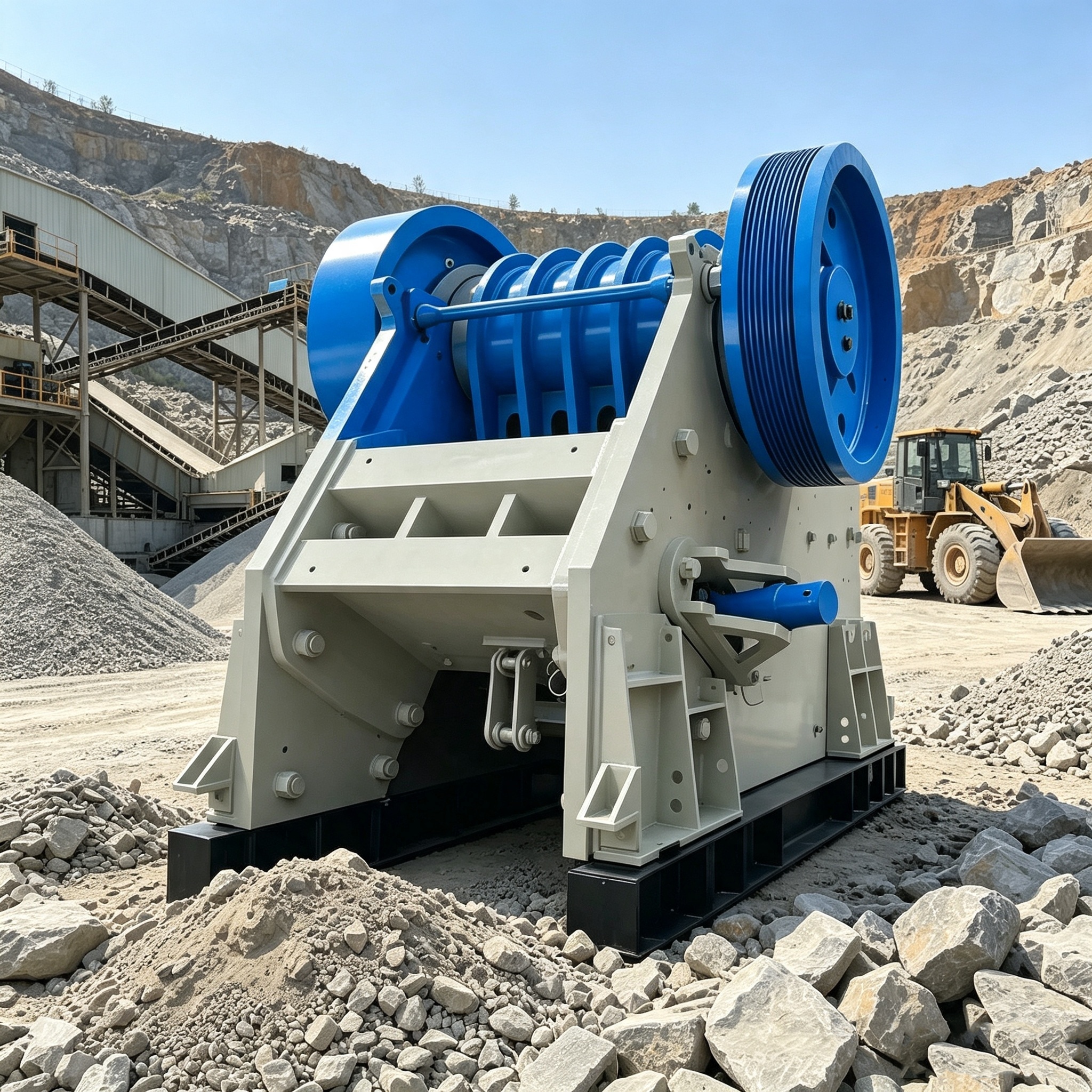 Deep chamber jaw crusher 