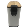 Rectangle Powder Coated Bamboo Waste Bin