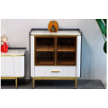 Neueste moderne Marmor-Metallrahmen-TV-Schrank-Kombination