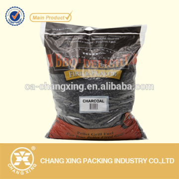 Moister proof Wood Charcoal packaging with self adhesive zipper