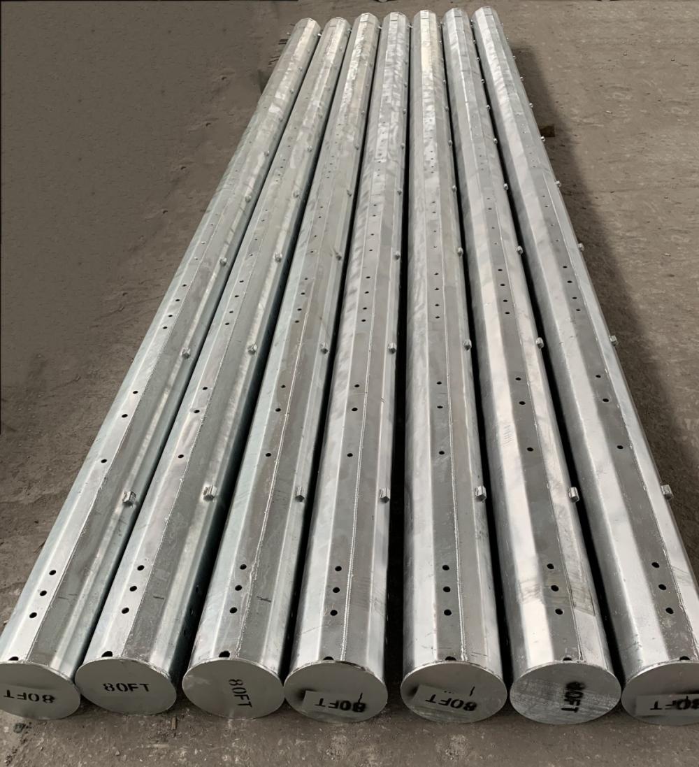 80FT hot dip galvanized steel pole