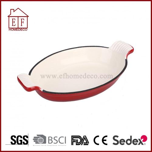 Enamel coating cast iron fish dish