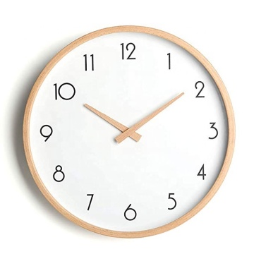 Horloge murale en bois contemporain avec mouvement de balayage silencieux - horloge de cadre en bois décoratif bricolage