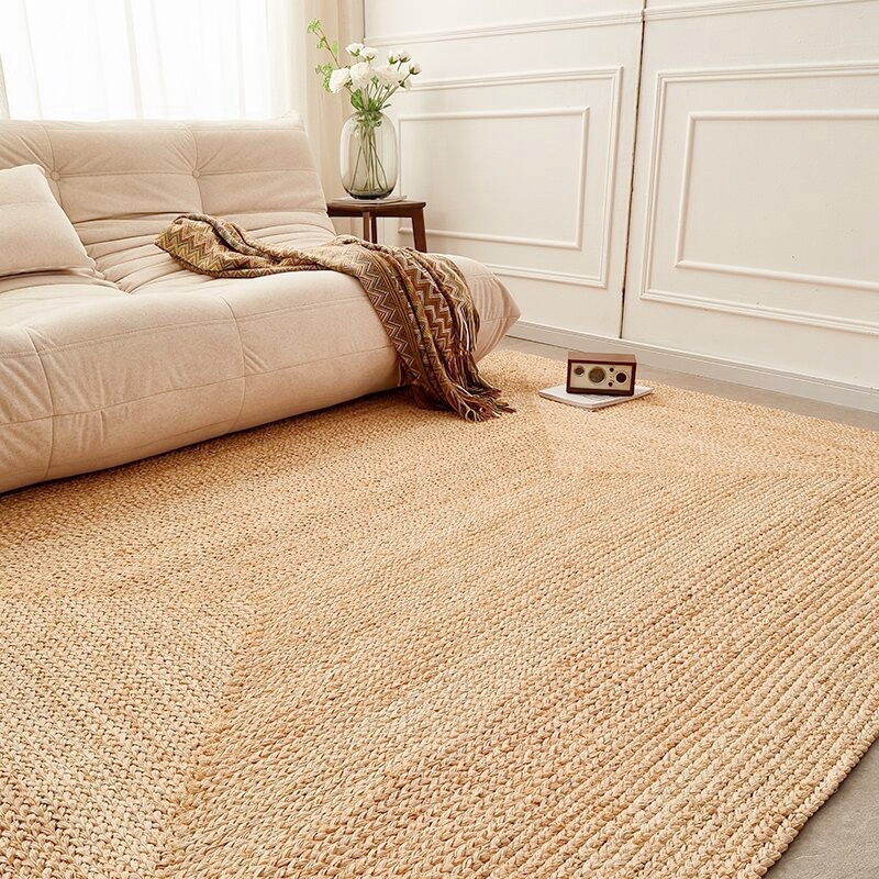 Natural Fiber Raffia Grass Braided Rug