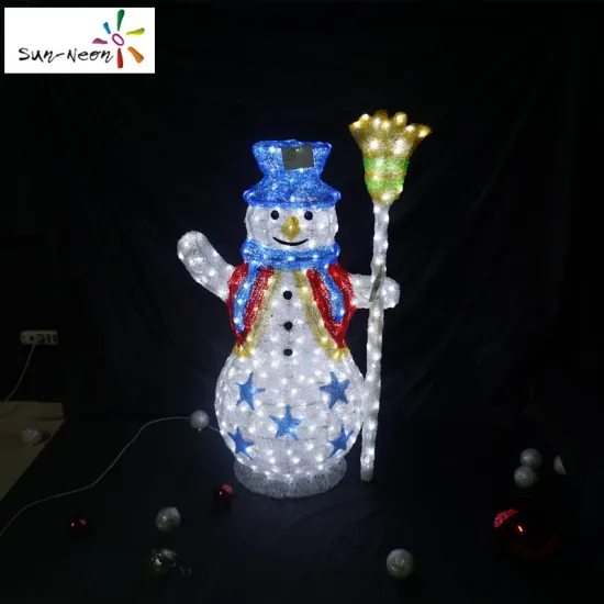 Fancy lighted plastic light up rattan snowman with led light
