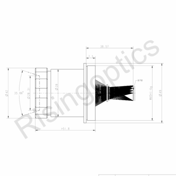 FL19mm F2.0 MWIR Kühltes Handbuch Fokus Objektiv 640x512-15um für die Wärmeüberwachungskamera
