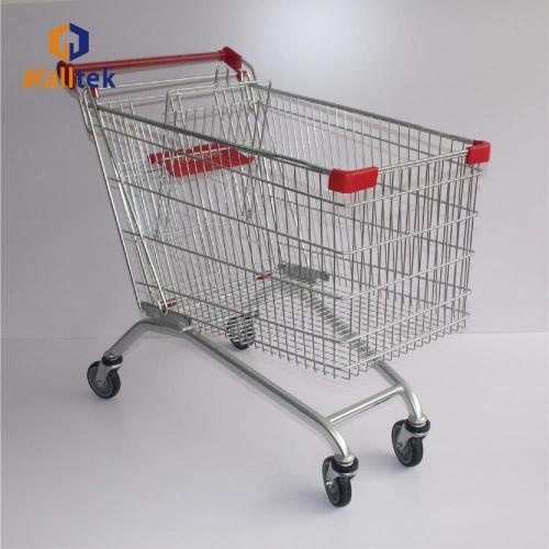 Large capacity European metal supermarket shopping Trolley