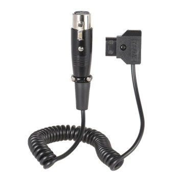 Coiled D-Tap to XLR Power Cable 1 Meter Length for DSLR Rigs V-Mount