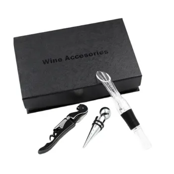 Premium No Drip Wine Aerator Pourer Decanter Set with Corkscrew and Stopper