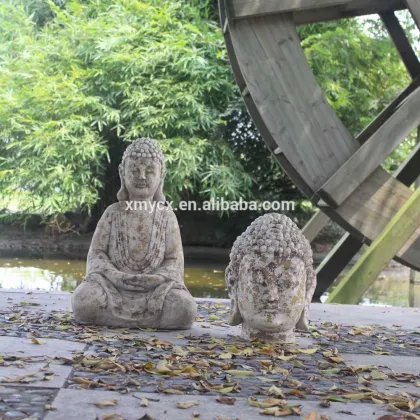 Shabby chic clay buddha for home garden decoration