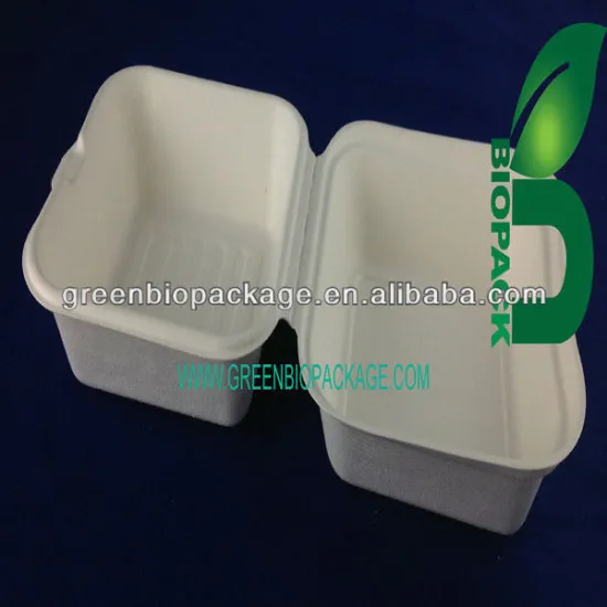 eco-friendly Sugarcane Pulp hamburger box