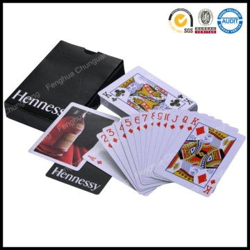 promotional good quality Hennessy paper playing cards whoesale custome gift cards in blister packing card board box shrinkwrap