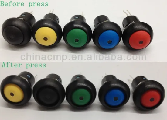 CMP 12mm waterproof IP67 plastic illuminated alternate push button switch