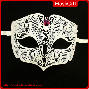 High quality party theme female metal mask with red stone MD008-PLWT