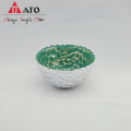 Clear Embossed bowl with Aluminzing&Spray inside glass bowl