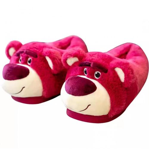 Strawberry Bear Warm Fuzzy Slippers