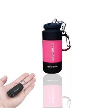 USB Rechargeable Keychain Light - ABS Color ON/OFF Waterproof Mini Torch