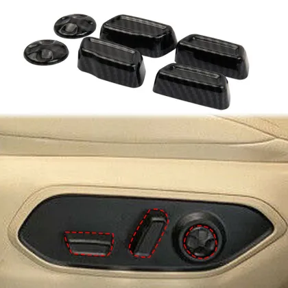 Carbon Fiber Seat Adjustment Button Covers for 2021+ Jeep Grand Cherokee Interior Accessories