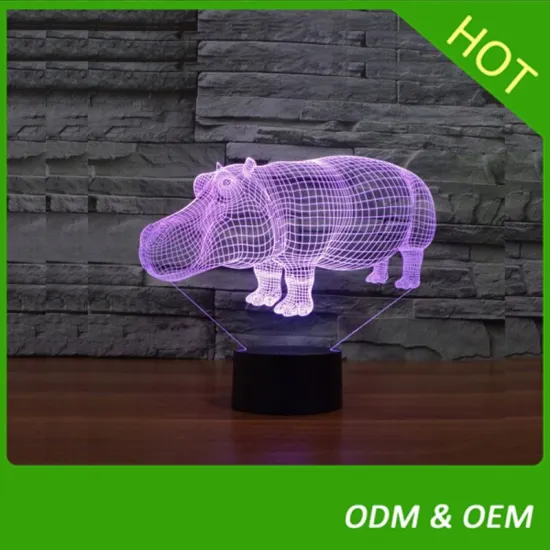 Remote control 3d colorful changing led night light