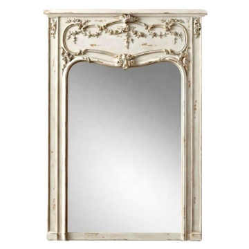 High-End French Antique Solid Wood Floor Standing Mirror