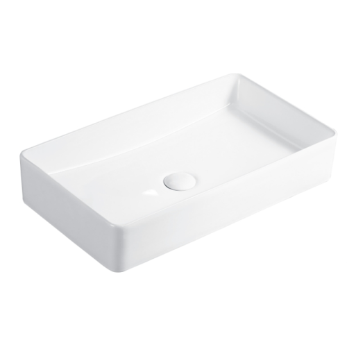 Tazón de lavabo de cascabro de porcelana blanca