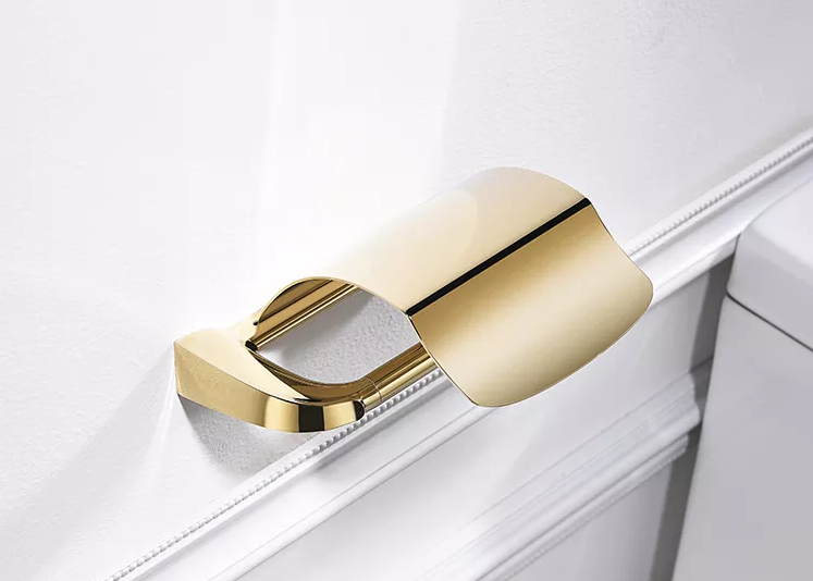 Wall-Mounted Screw fix Brass Gold Paper Roll Holder