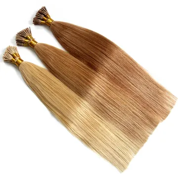 Double drawn pre-bonded raw indian hair i tips, full cuticle keratin i tip remy raw hair extension
