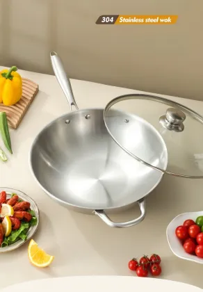 High Quality 304 Stainless Steel Frying Pan with Glass Lid - Wholesale Kitchenware