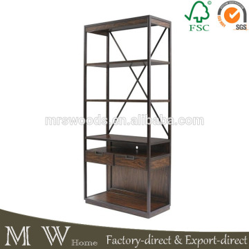 vintage industrial drawer bookcase, recycled wood drawer bookcase, drawer bookcase