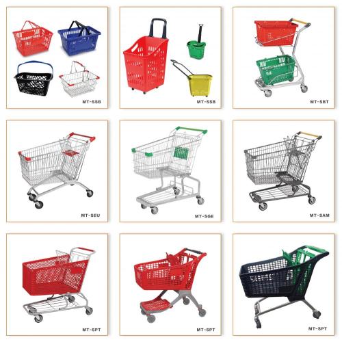 Powder Coating Supermarket Metal Shopping Basket Holder