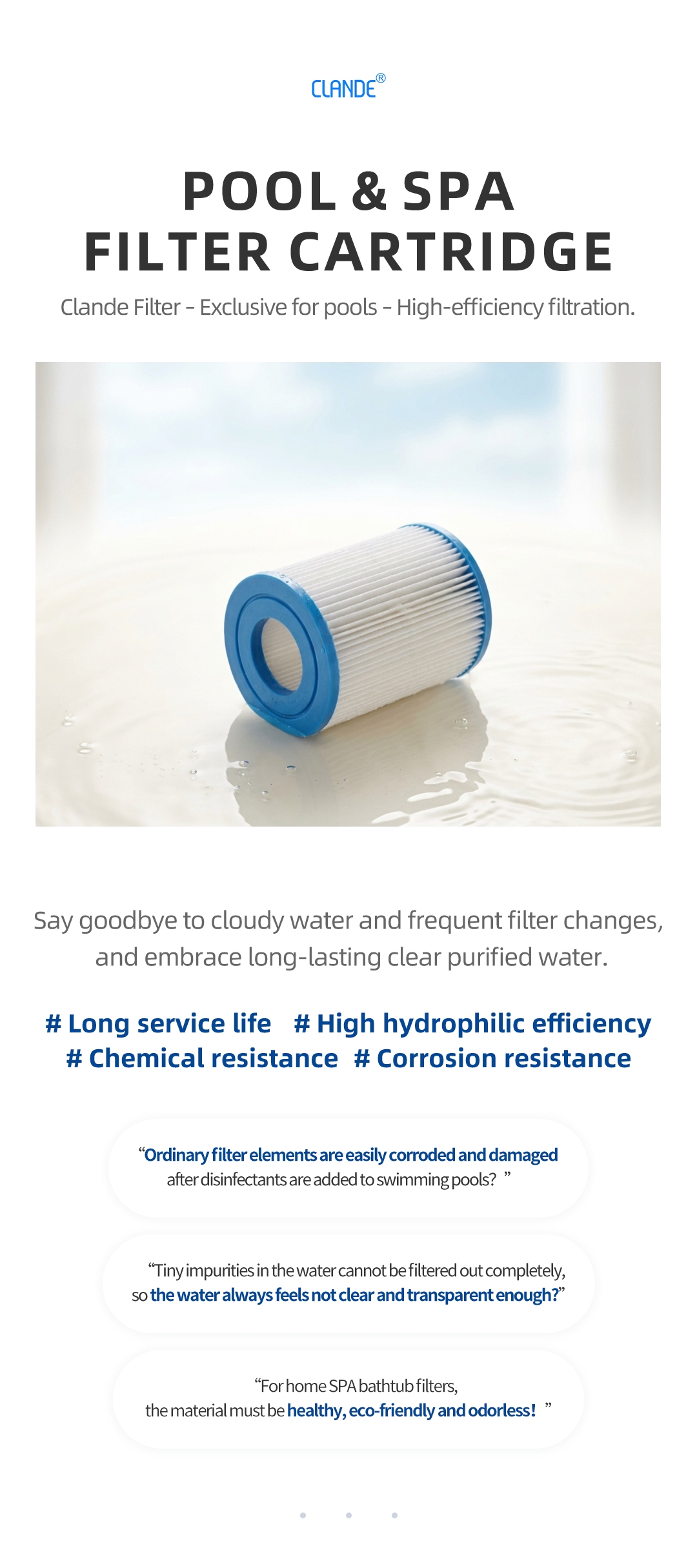 1.Swimming Pool Filter Cartridge Detail Page
