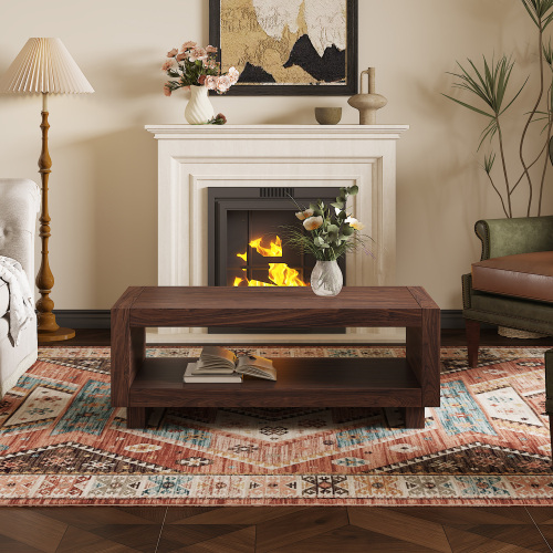 Modern Solid Wood Coffee Table with Storage