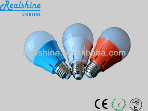 E27 light led bulbs, color bulb 5,7Watt PC body lights supply