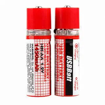 USB Socket Rechargeable NiMH Batteries