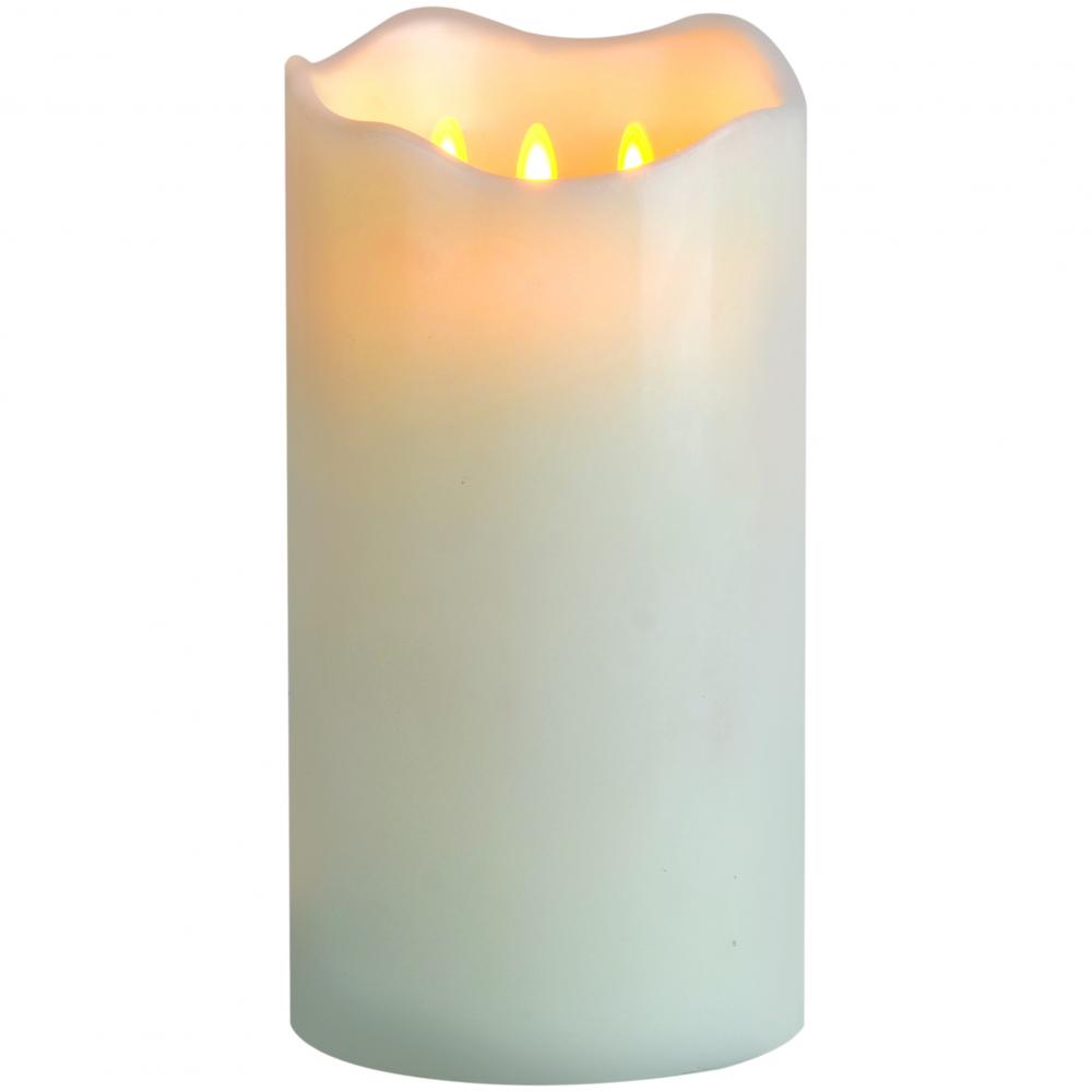 3 velas de pilar en llamas LED de LED de 3 mechas