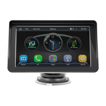 マルチメディアビデオプレーヤー、ワイヤレスAndroidオート、タッチスクリーン、サンバイザーを備えたユニバーサル7インチカーラジオ