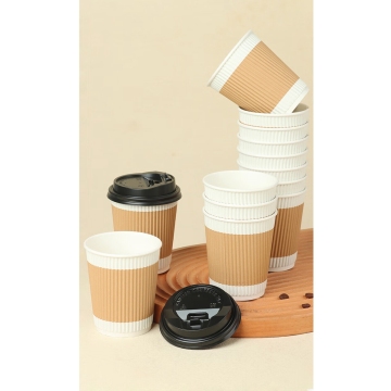 Высококачественный 9,5 унций бумажной кофейной чашки с крышкой - Maxcookdisposable Cup для чая, свадьбы, вечеринки, посуды