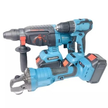 Set di strumenti di trapano elettrico di litio professionale: angolo smerigliatrice, trapano elettrico e martello leggero