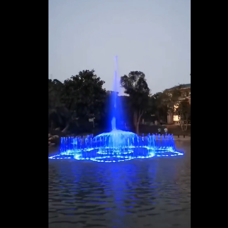 Blue Program Controlled Fountain