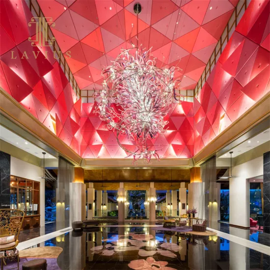 Luxury Colorful Plum Decoration Crystal Custom Chandelier