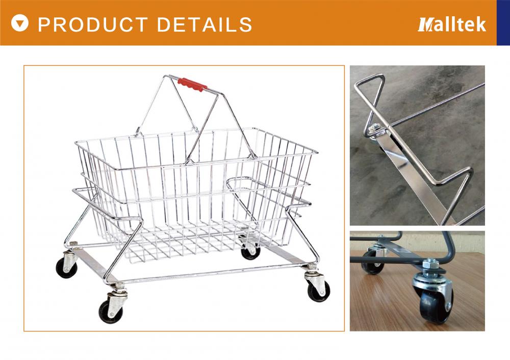 Supermarket Metal Shopping Basket Holder