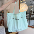 Mint Green dragkedja Fickan Anpassad logotyp Canvas Bag