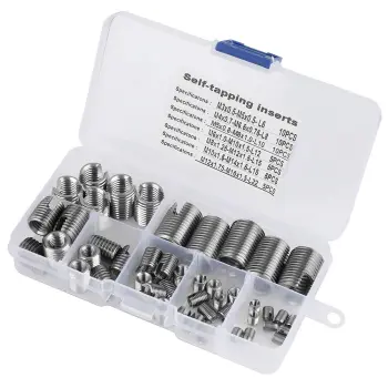 50Pcs Stainless Steel Inner Thread Inserts Set M3 - with Storage Case