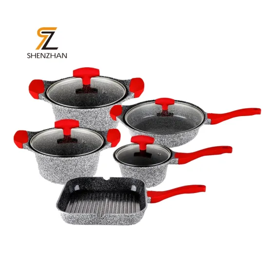 Non-Stick Cooking Pots and Pans Set - Die-Cast Aluminum Sauce Pan & Fry Pan - Premium Nonstick Cookware