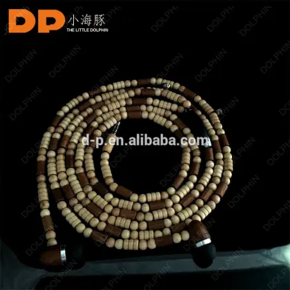 High quality wooden earphone beads earphone necklace earphone with microphone
