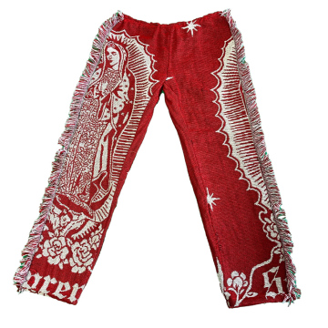 Vintage Floral Knit Luxury Blanket Pants - Custom Handmade Jogger