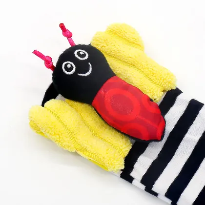 Baby animal watch strap wrist strap bee ladybug wrist strap sock strap rattle paper newborn baby toy