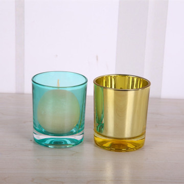 Glass Colorful Round Votive Candle Cup