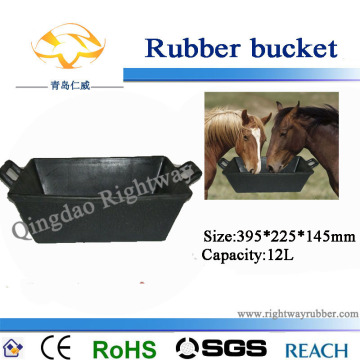 Double Ear Square Rubber Bucket 12L